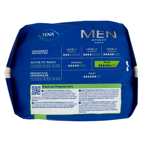 Tena Men Active Fit Pants Plus Size L 8 Pz